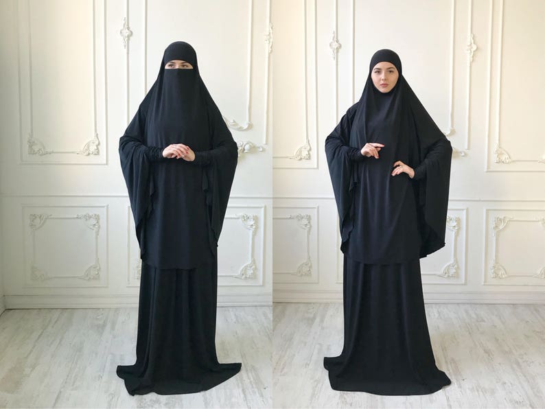 Southwest Asia/Middle East Skirt Hijab Abaya Maxi Ready Niqab Prayer Dress 2 piece Jilbab Set 
