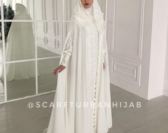 Wedding dress hood cape, nikkah bridal abaya