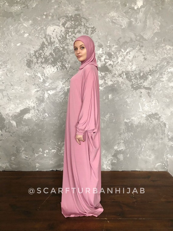 dusty pink hijab dress Abaci Modest Sequined Formal Dress 129591 Light Pink main image 1