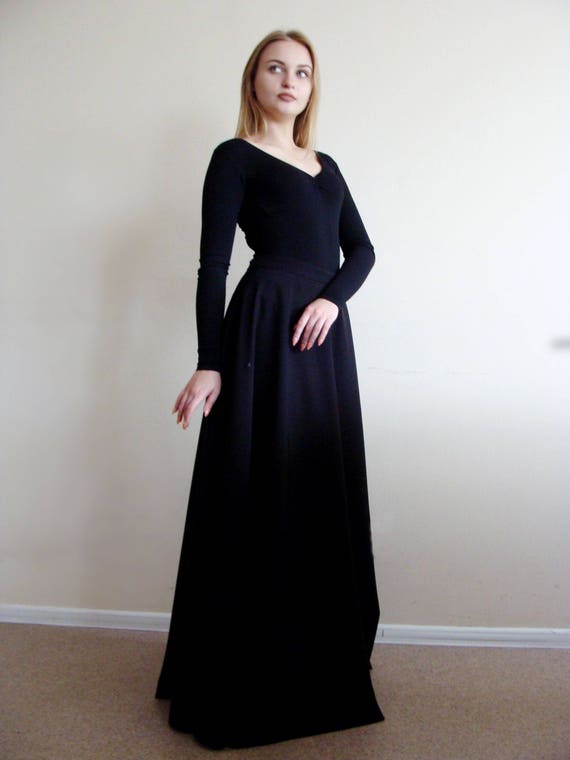 Black maxi skirt muslim cheap