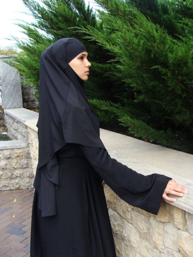 Black Traditional Hijab Tie Khimar 1 Piece Ready To Wear Etsy Australia