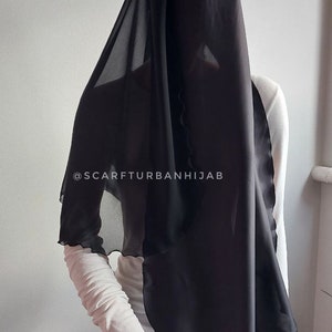 Black niqab burqa with veil, noir traditional burqa, hajji burka hijab, arabic headdress, face covering,chador image 5