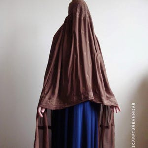 Brown beige afghan burqa, traditionally patan clothing, chador, chadar, niqab cape