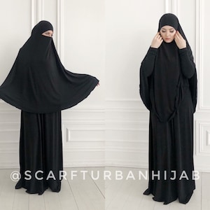 Long Transformer hijab, black niqab transformer, traditional ready to wear hijab, 1 piece hijab, prayer scarf
