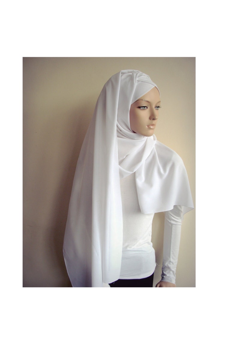 Stylish white Turban Hijab  ready  to wear  hijab  chapel Etsy