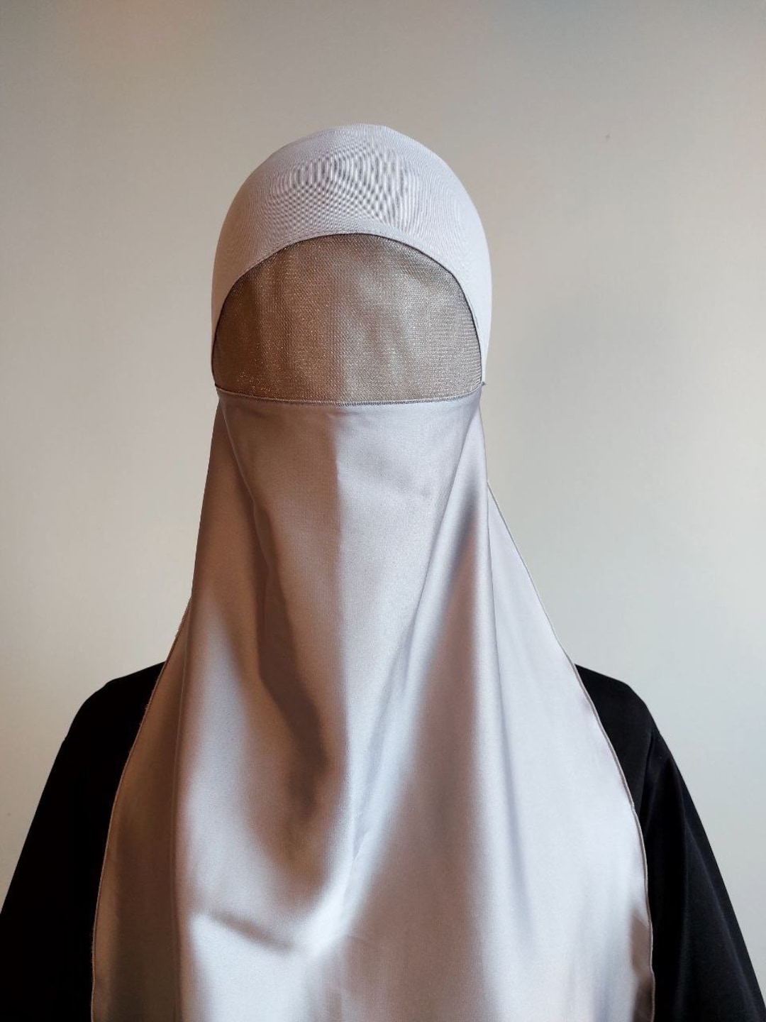 Clobeau Niqab-Schleier Im Saudi-Stil | Einlagig, 68,6 Cm Lang, Mit Raffhalter | Aus Weichem Polyester