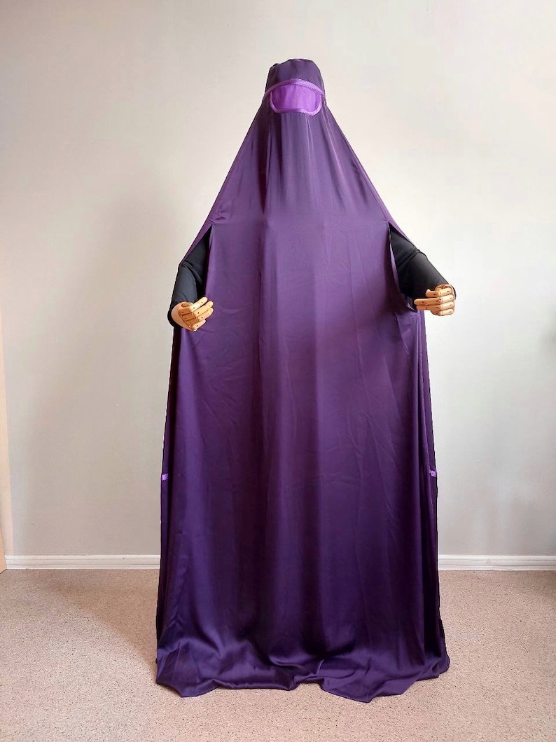 Eggplant Color Silk Afghan Burqa Cape, Full Niqab Veil, Saudi Abaya - Etsy
