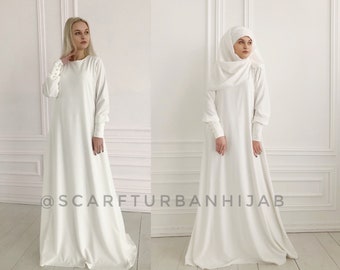 Muslim wedding dresses, bridal hijab, hikkah costume, islamic wedding clothing