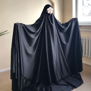 Black long burqa, Muslim noir niqab , islamic hijab , hajjie clothing, long jilbab image 5