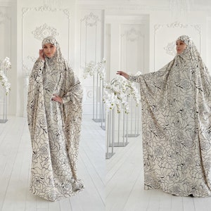 White roses jilbab , limited additional wonderful Khimar, muslim dress, rose Burqa,Dubai Abaya, Nikah long hijab, Islamic burqa