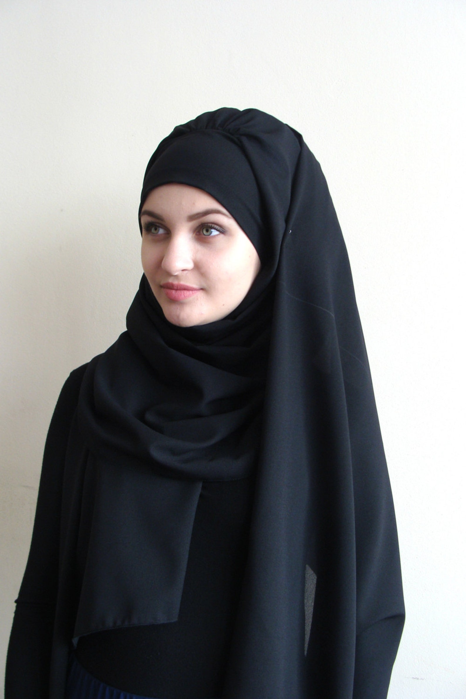 Stylish BlackTurban Hijab ready to wear hijab Pret A Porter Etsy