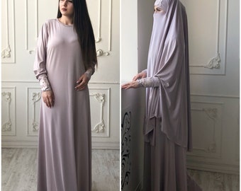 Blanc long burqa niqab musulmane hijab de mariage hajjie