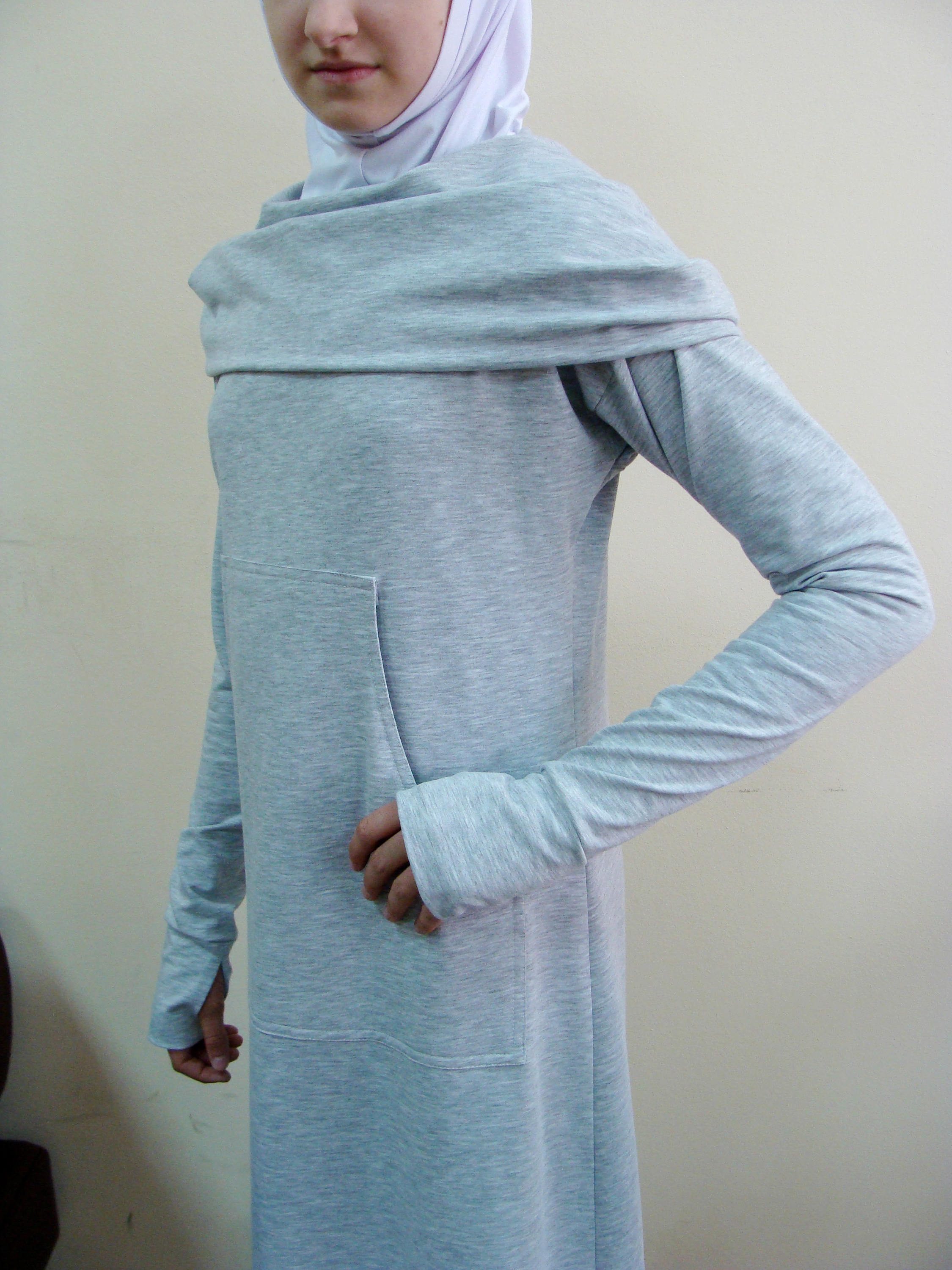 Gray Maxi Dress Muslim Sporty Dress Long Sleeve Dress Sport Etsy