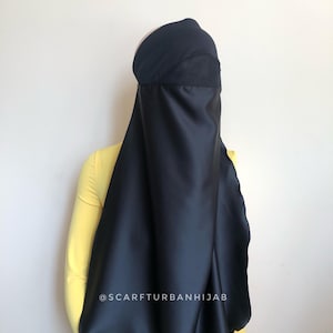 Niqab negro, hiyab tradicional, cubrebocas