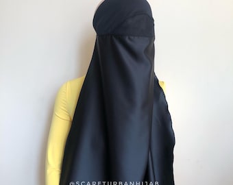 Voile de niqab noir, hijab traditionnel, couvre-visage