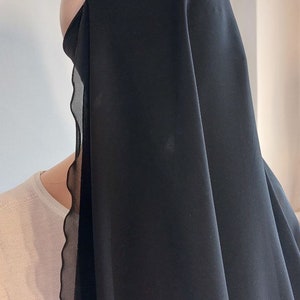 Black niqab burqa with veil, noir traditional burqa, hajji burka hijab, arabic headdress, face covering,chador image 7