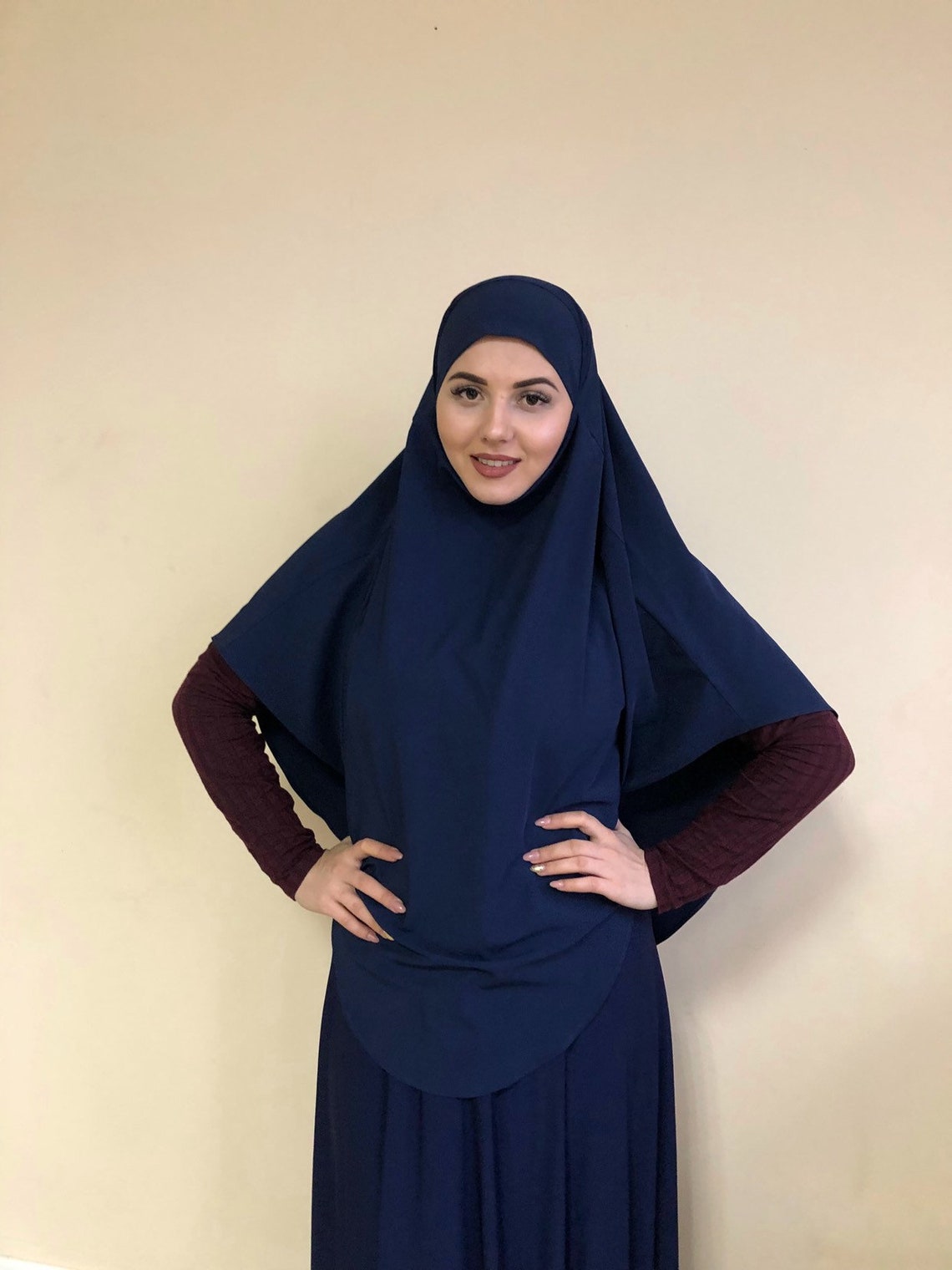 ootd kaos navy hijab