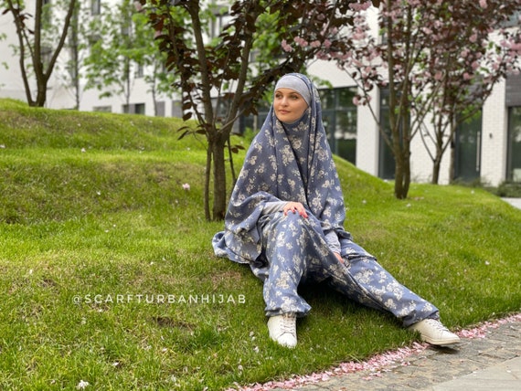 Denim top trouser suit