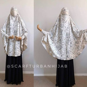 Transformer Milk-White Khimar Jilbab Hijab Niqab Islamic Clothing Ready Hijab Prayer Scarf Long Hijab Burqa