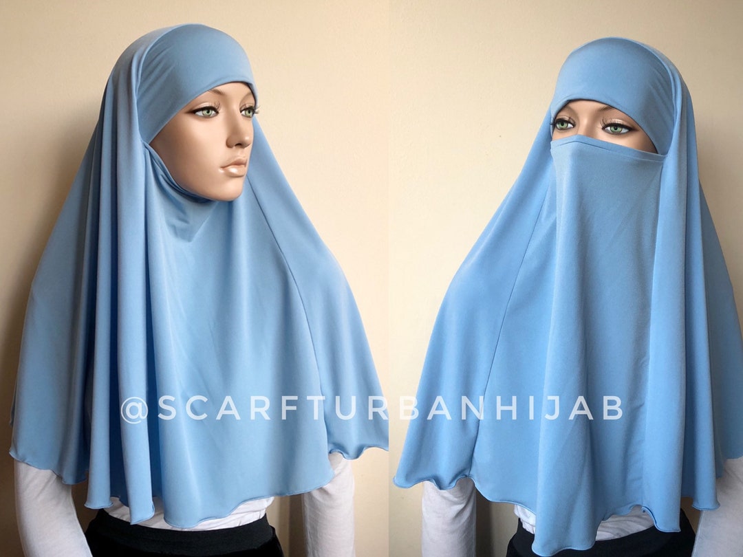Transformer Sky Blue Hijab Niqab Ready to Wear Traditional - Etsy