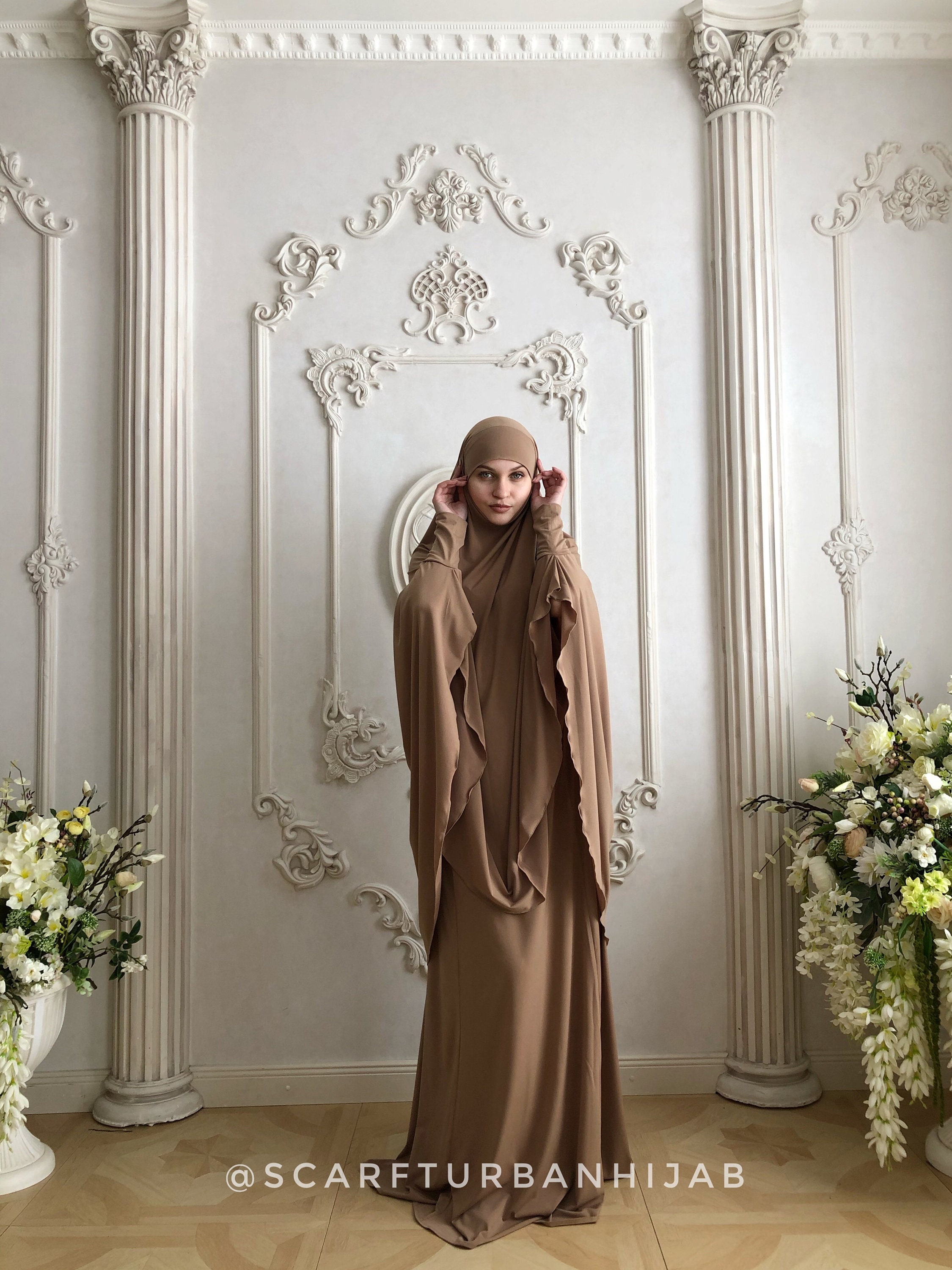 Pink Thai dai Khimar niqab transformer with skirt