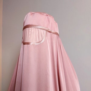 Blush Pink Color Silk Afghan Burqa Cape, Full Niqab Veil, Saudi Abaya ...
