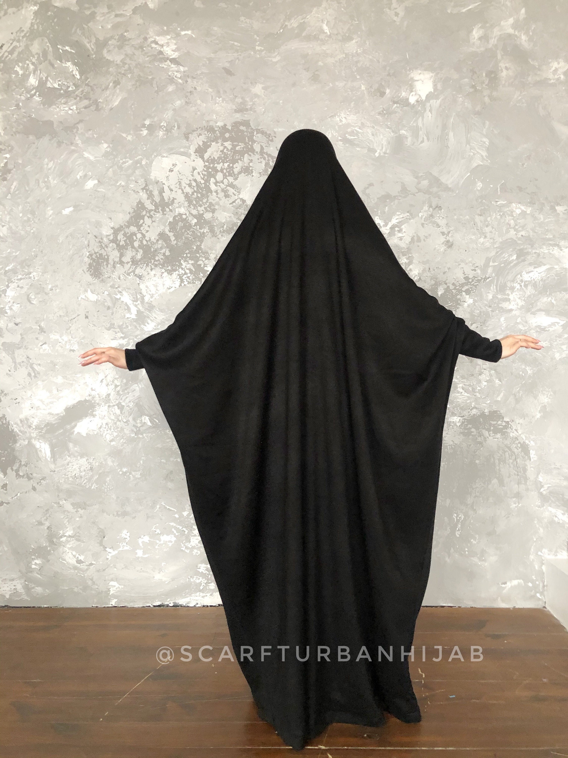 Winter Black Khimar Maxi Dress Transformer Hijabtraditional