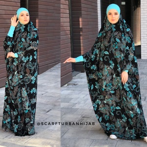 Floral black and tu jilbab , limited additional wonderful Khimar, muslim dress, rose Burqa,Dubai Abaya, Nikah long hijab, Islamic burqa