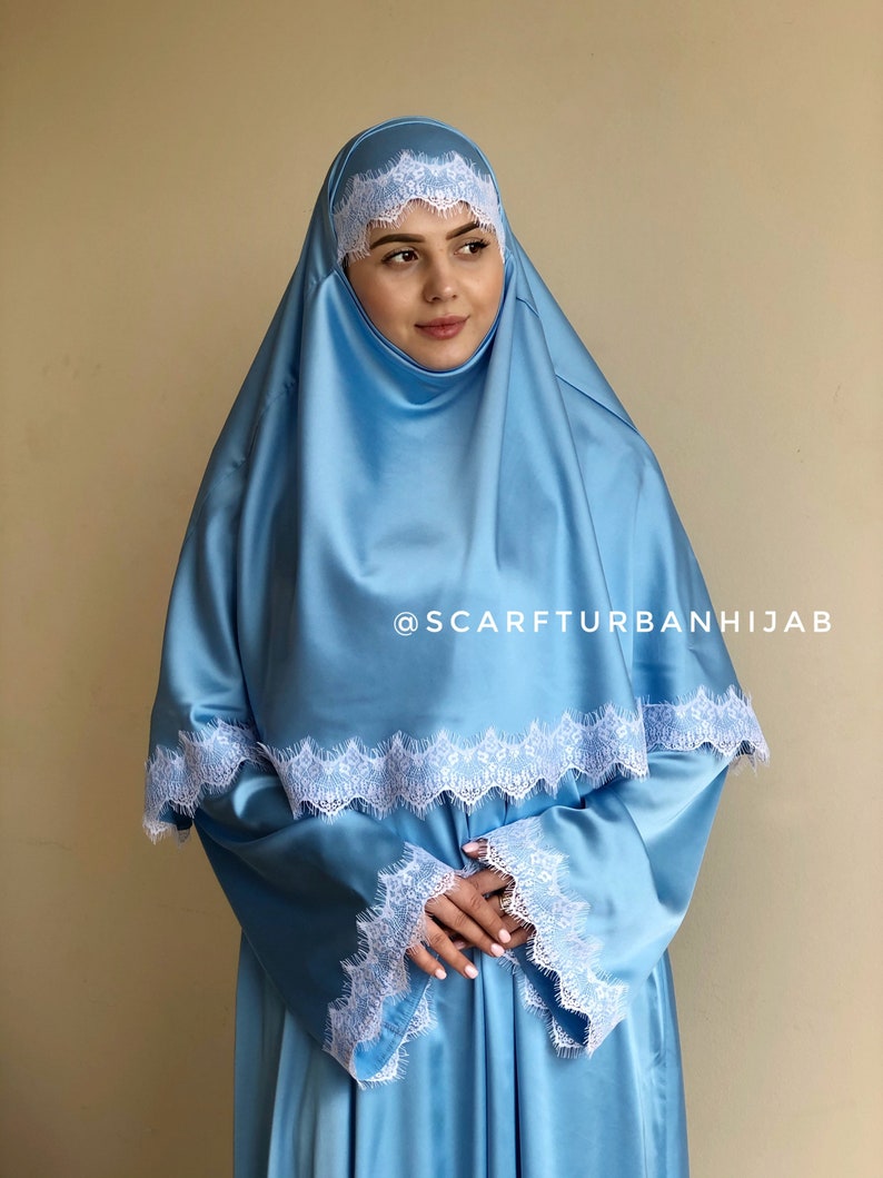 sky blue silk gown