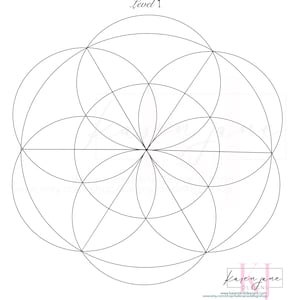 Digitale mandala-sjablonen: Flower of Life; Drie niveaus, digitale mandala, tool Procreate