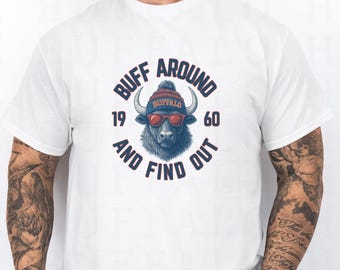 Buff Around Buffalo Football Shirt, Mens Women’s Buffalo Sweatshirt, Vintage Style Mens Let’s Go Buffalo NY Gift, Buffalo Fan Apparel,
