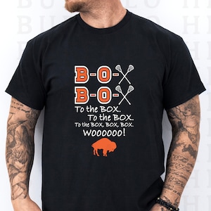 Maglietta da lacrosse Buffalo Bandits BOX, maglietta Bandits da uomo e da donna, felpa Bandits, regalo per i tifosi dei Bandits, abbigliamento Buffalo NY