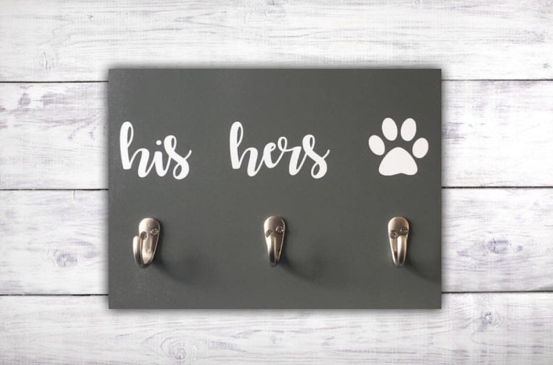 His and Hers Entryway Key Holder for Wall Dog Leash Holder Etsy
