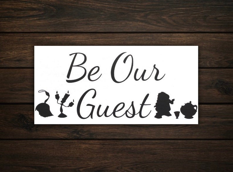 Be Our Guest Sign Beauty and the Beast Disney Wall Art Etsy