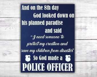 Police Prayer Sign | Police Decor | Police Officer Gifts | Thin Blue Line | Police Badge Sign | State Trooper | Patriotic Signs