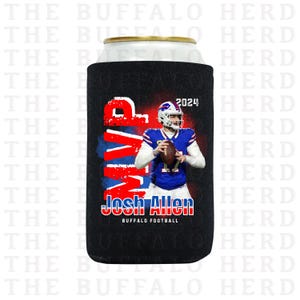 MVP Josh Allen Buffalo Football Beer Can Sleeve, Buffalo Slim Can Cooler, Skinny Can Holder, 716 Buffalo NY Gift, Buffalo Beer Cooler