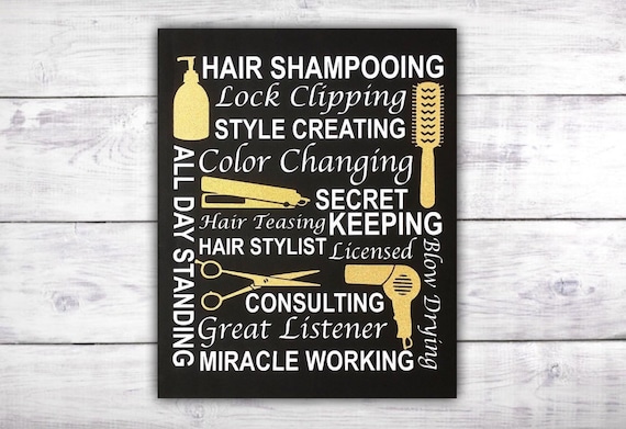 Hair Salon Decor Hairdresser Gift Hair Stylist Gift Hair Etsy