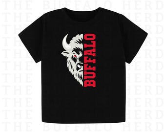 T-shirt tête de chèvre Sabres Buffalo pour enfants, t-shirt de hockey Buffalo pour jeunes, tenue de hockey pour bébé, vêtements Buffalo filles garçons