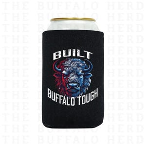 Built Buffalo Tough Buffalo Football Beer Can Sleeve, Buffalo Slim Can Cooler, Skinny Can Holder, 716 Buffalo NY Gift, Buffalo Beer Cooler