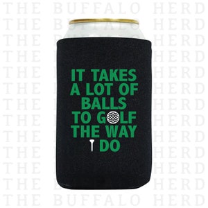 It Takes Balls Beer Can Holder | Funny Golf Gifts for Dad | Golf Accessories | Beverage Holder | Slim Can Cooler | Beer Can Sleeve