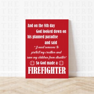 Firefighter Prayer Sign | Fire Fighter Gifts | Firefighting | Firefighter Decor | Fireman Gift | Firefighter Wife | Firefighter Sign