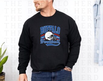 Distressed Buffalo Football Shirt, Women’s Buffalo Sweatshirt, Mens Let’s Go Buffalo NY Gift, Buffalo Fan Apparel, Gift for Dad