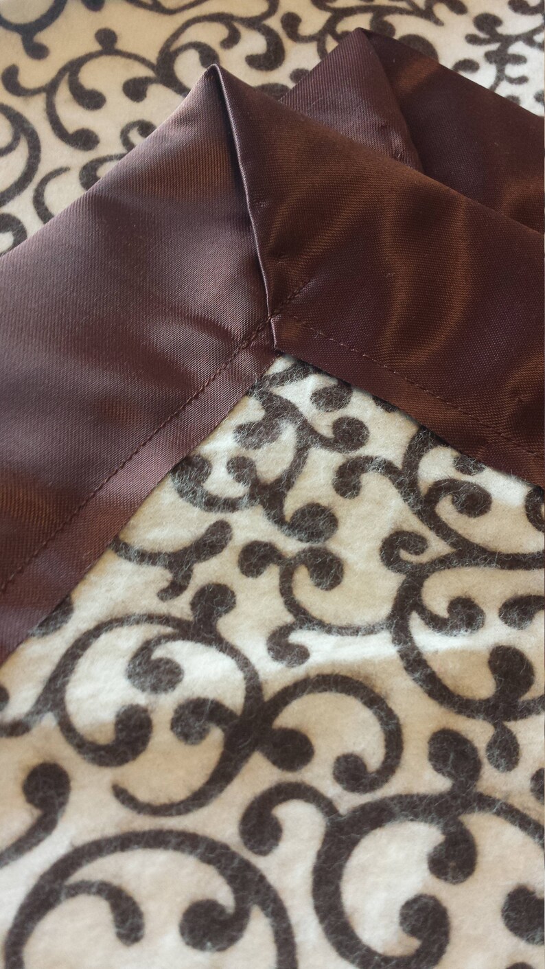 Brown Filigree Cotton Flannel Baby Blanket With Brown Satin - Etsy