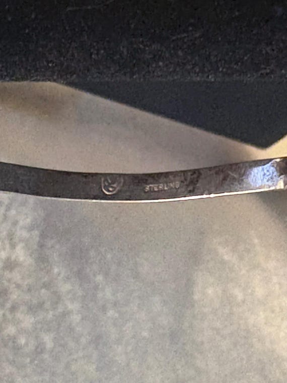 Thin Sterling Silver Bangle Bracelet with Twists … - image 4