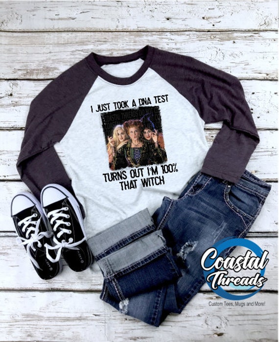 Women I Just Took a DNA Test Turns Out I/’m 100 That Witch Halloween Sweatshirt Funny Vintage Sanderson Sister Sweater