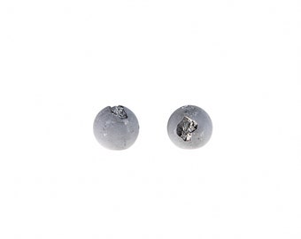 contemporary concrete statement earrings with plated silver / concrete jewelry, contemporary jewelry, glamour style