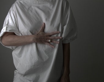 anillo de declaración ajustable geométrica de latón de hormigón (L) / minimalistic arquitectura contemporánea joyería de hormigón