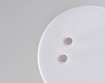 Pendientes de hormigón contemporáneo ORDINARIO con hormigón gris en oro rosa / joyería de hormigón, joyería contemporánea, estilo glamour