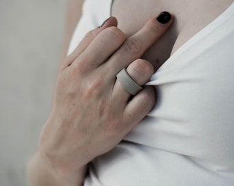 concrete BASIC ring - contemporary jewelry handmade limited statement geometric architectural