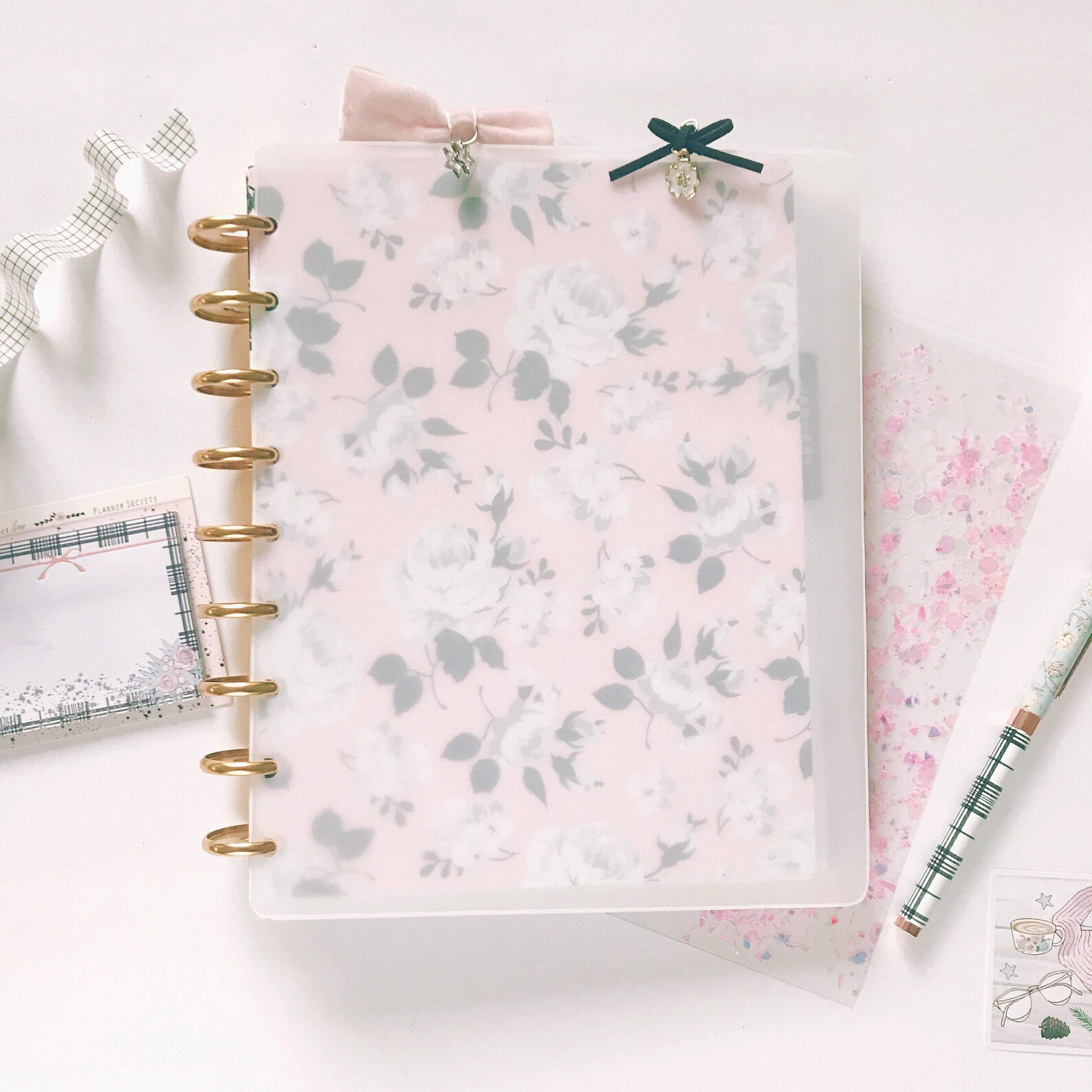 Translucent Frosted Planner Cover WITH Vinyl Border Design Etsy